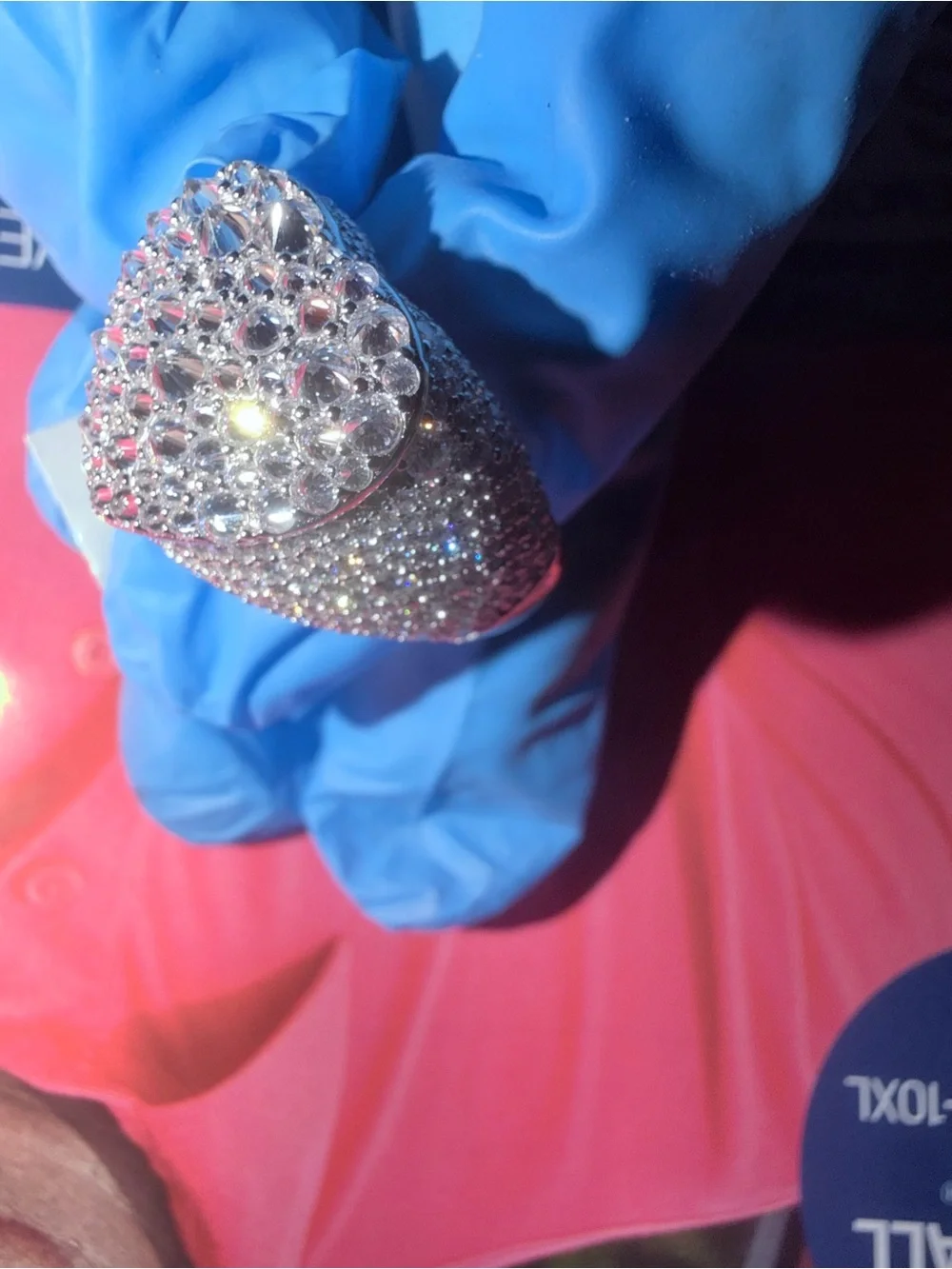925 sterling silver heart ring with reverse setting